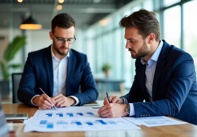 Consultores de negocios en una reunión estratégica productiva